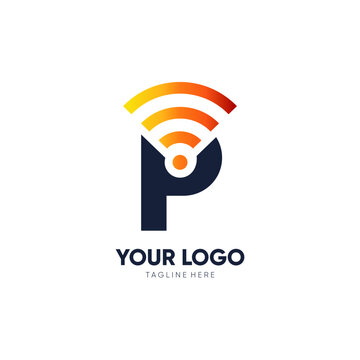 Letter P Initial Signal Logo Design Vector Icon Graphic Emblem Illustration 