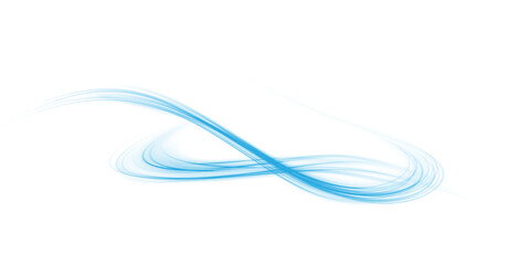 Blue magic spirals with sparkles. Blue light effect. Glitter particles with lines. Swirl effect.