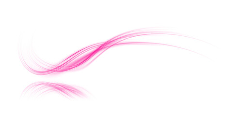 Pink magic spirals with sparkles. Pink light effect. Glitter particles with lines. Swirl effect.