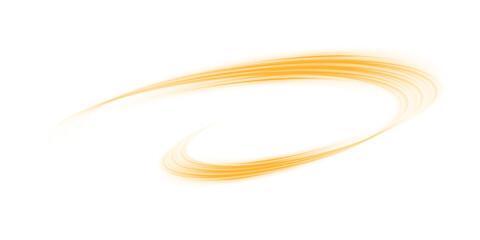 Naklejka premium Yellow magic spirals with sparkles. Yellow light effect. Glitter particles with lines. Swirl effect.