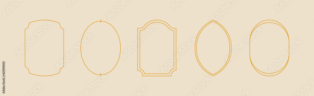 Leinwandbilder vector set of linear frames and borders - abstract design elements for decoration or logo design tem