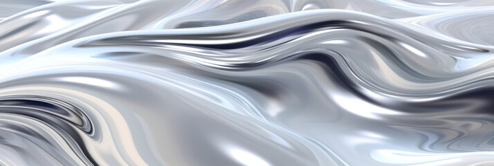 Obraz premium Abstract liquid background with silver metal wave 