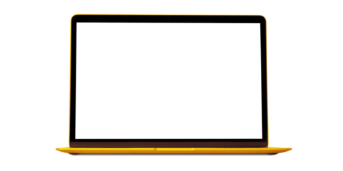 a modern gold laptop computer  isolated on the png background