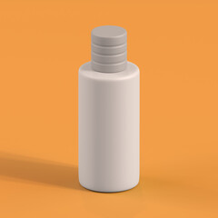 Monochrome Bottle on Orange Background, 3d Rendering