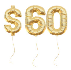 60 Dollar Golden Balloons Number