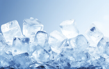 Obraz premium closeup ice cubes background with freeze or cool drink concepts.generative ai images.
