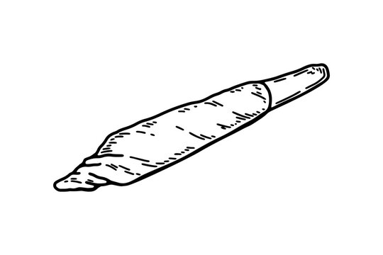 Cannabis joint. Hand drawn vector illustration in sketch style. Marijuana spliff
