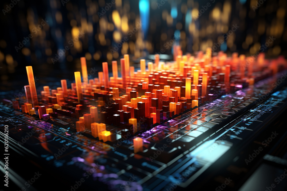 Poster beautiful abstract stock market chart lines. generative ai technology.