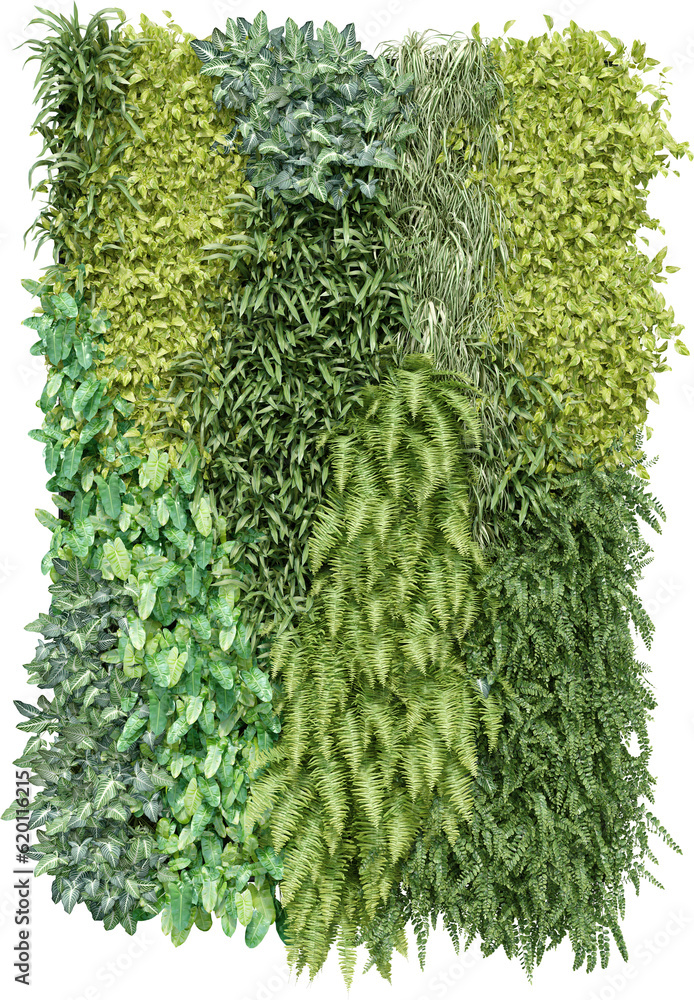 Aufkleber realistic vertical garden. 3d rendering of isolated objects.