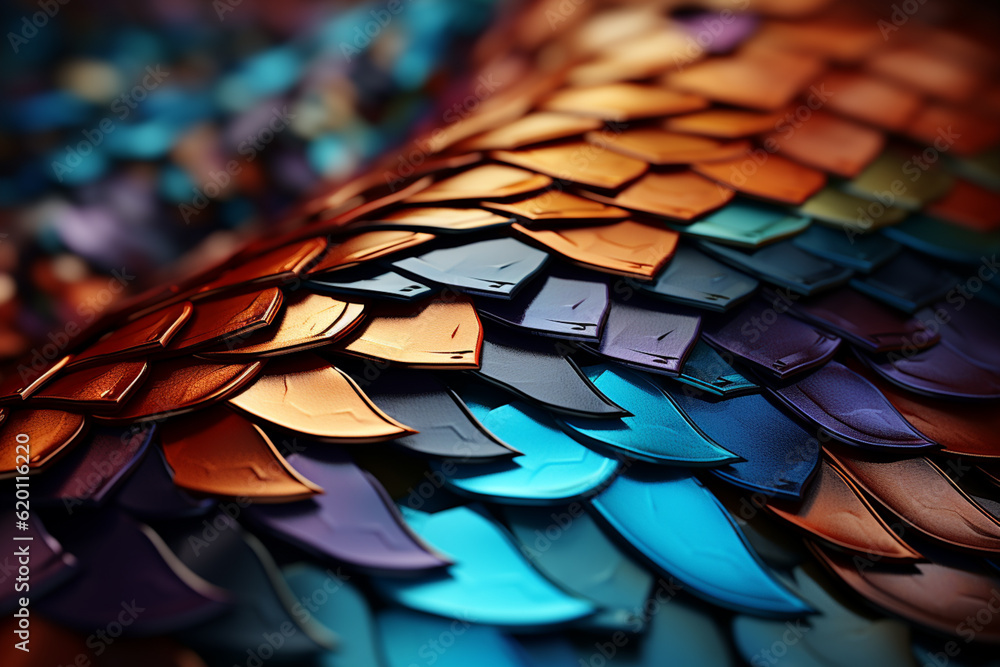 Poster Snake skin abstract background texture semicircle. Beautiful background pattern texture for design . Generative AI technology.
