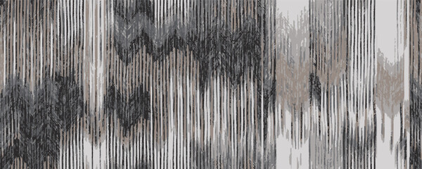 ikat geometric zigzag paisley ethnic grey gray silver black oriental seamless pattern traditional. aztec style abstract vector illustration