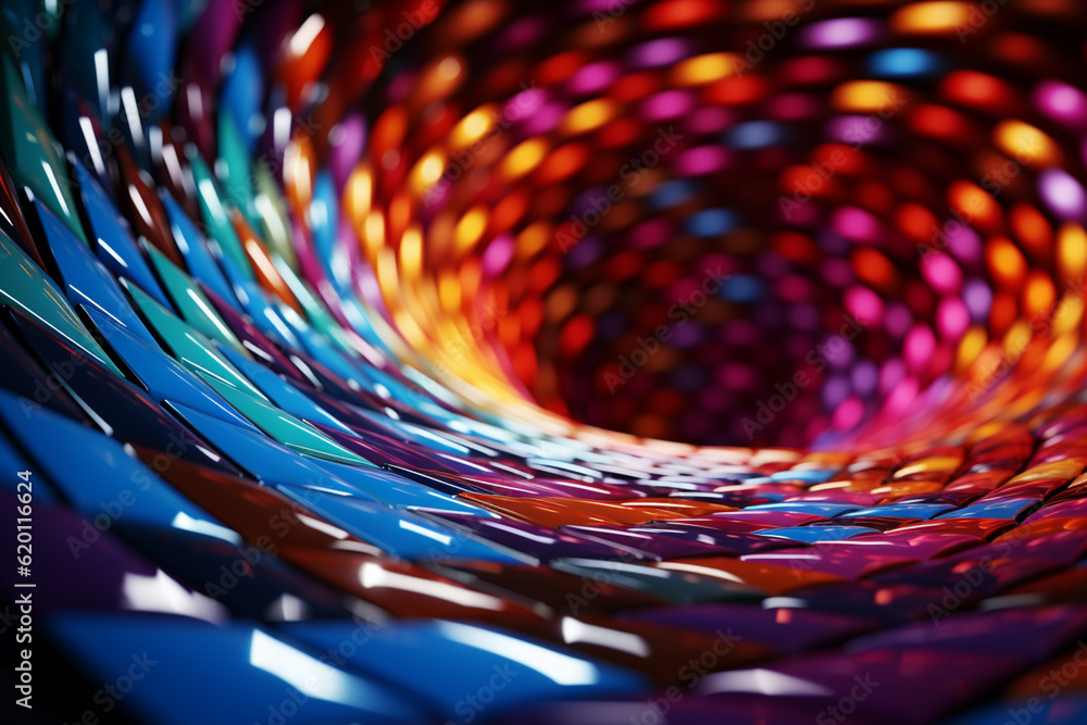 Aufkleber Beautiful Abstract colourful modern circle background. Starburst dynamic wave.  Generative AI technology.