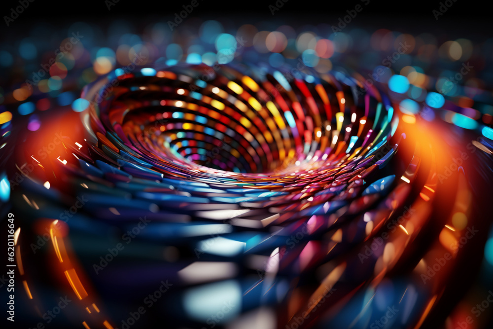 Aufkleber Beautiful Abstract colourful modern circle background. Starburst dynamic wave.  Generative AI technology.