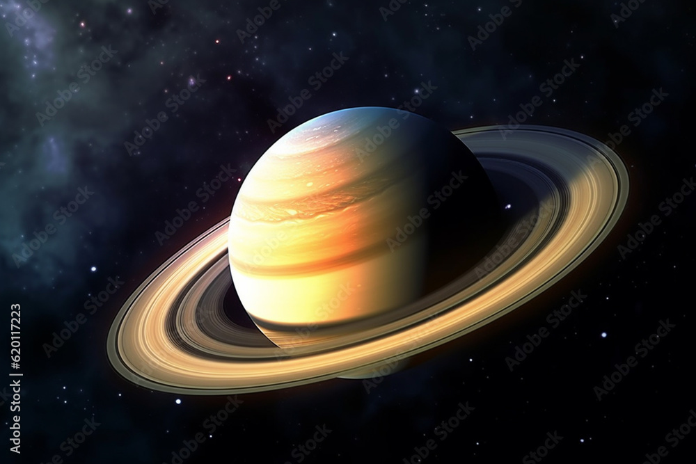 Aufkleber Saturn is another gas giant known for its beautiful ring system. It has a complex atmospheric structure and a large number of moons. Generative AI technology