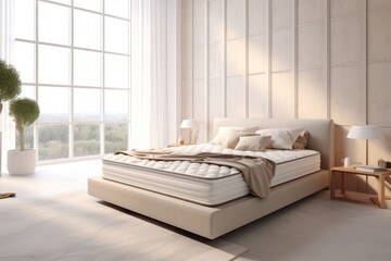 Comfortable double bed with mattress