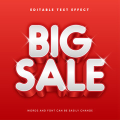 Big sale editable text effect, discount tags, red background