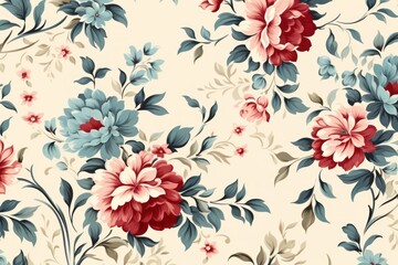 Clean Floral Pattern Background, Generative AI