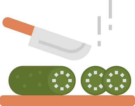 green cucumber slices knife cutting board clip art preview