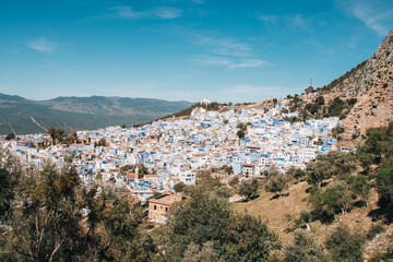 Fototapeta na wymiar View for Chefchaouen, Morocco from Spanish Mosque