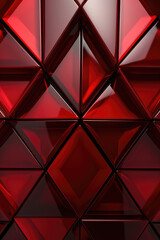  Triangular tile Wallpaper with 3D Red blocks