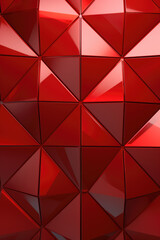 Triangular tile Wallpaper with 3D Red blocks