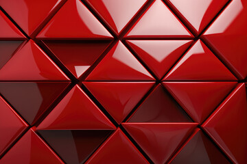  Triangular tile Wallpaper with 3D Red blocks