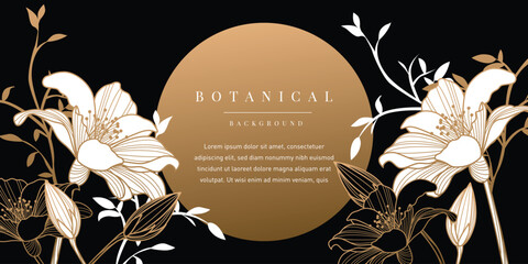 Black and Gold Botanical Illustration