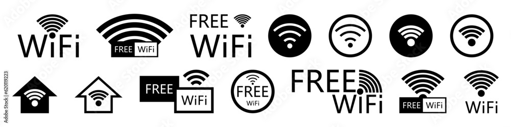 Poster wifi icon set. internet connection symbol. modern icons for apps and websites. vector illustration i
