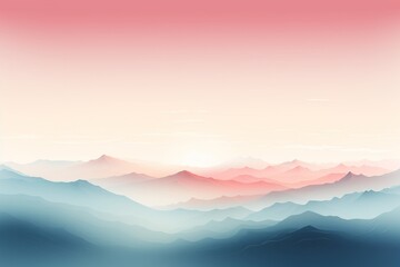 Minimalist Mountain Range Background, Generative AI