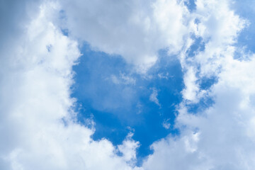 White cloud on blue sky in sunny day