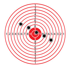 Targets life size with holes from bullets blank mocap for shooting from machine guns and pistols. Vector