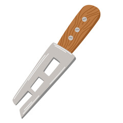 Cheese Knife. Utensils. Kitchen tools. Vector Hand draw Illustration isolated on the white background. 