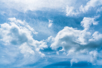 White fluffy cloud and blue sky in sunny day