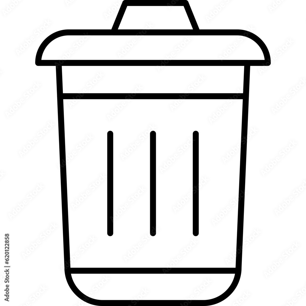 Sticker dustbin icon