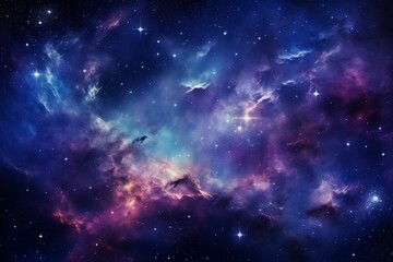 Fototapeta na wymiar Seamless Starry Galaxy Background, Generative AI