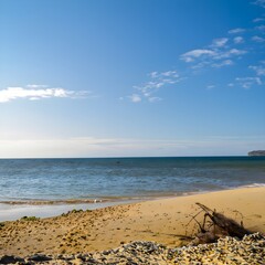 Fototapeta na wymiar beach and sea, beauty, blue, tourism, AI generated