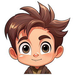 Obraz premium Cartoon cute boy, Boy head icon, Vector, illustration, Generative AI