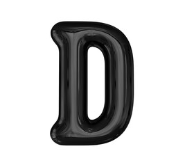 Letter D Black Balloons 3D