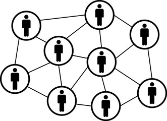 Connecting people partnership men above social media networks. Digital communication and technology. Vector illustration