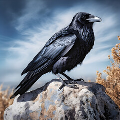 raven on a rock