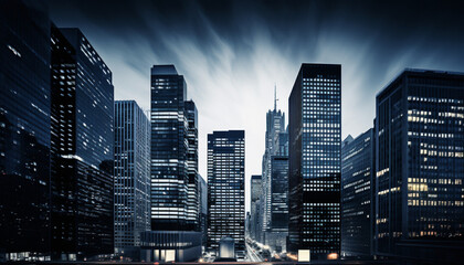 Obraz premium Touching the Sky: Capturing the Majesty of Skyscrapers