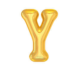 Letter Y Golden Balloons 3D