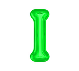 Letter I Green Balloons 3D