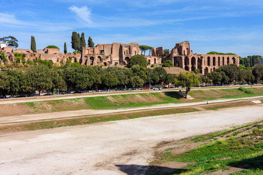 Ancient Circus Maximus arena in Rome, Italy