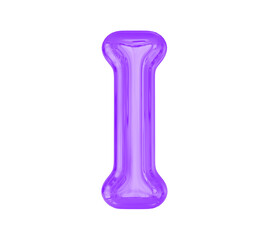 Letter I Purple Balloobs 3D
