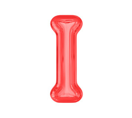 Letter I Red Balloobs 3D