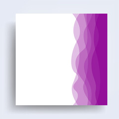purple wave banner design with shadow