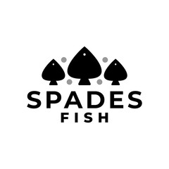 illustration of a spade forming a fish. good for seafood restaurant or any business related to fish.