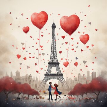 Paris love vector.