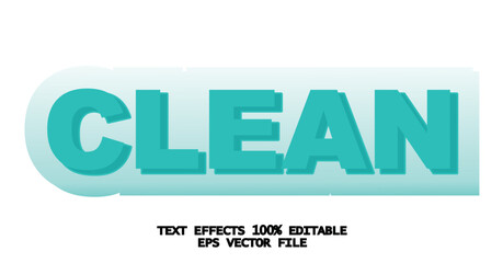 clean effect text editable isolated white background